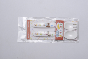 Asilo nido per la cena della colazione che serve articoli per bambini melamina colorato forchetta e cucchiaio Set di stoviglie per bambini - Product Image 2