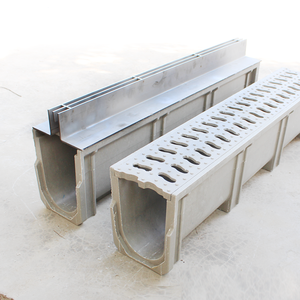 <span class=keywords><strong>Caniveau</strong></span> en résine et béton sur mesure en forme de U pour salle de bain avec grilles en <span class=keywords><strong>fonte</strong></span> anti-corrosion, drain de récupération des eaux pluviales - Product Image 5
