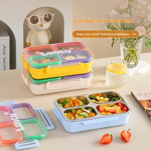 Boîte à lunch isotherme en acier inoxydable de qualité alimentaire 2026 avec système de verrouillage à quatre côtés et couverts intégrés - Product Image 2