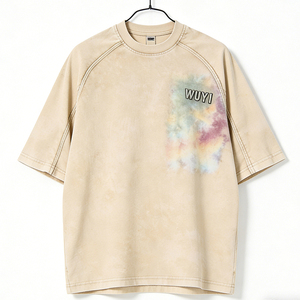 Men's Oversized <b>Acid</b> Wash T Shirt Heavy Cotton Distressed Ripped Tee Vintage Streetwear <b>Drop</b> Shoulder Custom Blank Wholesale - Product Image 1