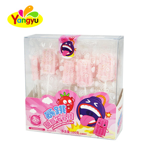 Venta caliente lindas tabletas en forma de helado de dibujos animados piruletas afrutadas para niños embalaje a granel sabor a leche de <span class=keywords><strong>fresa</strong></span> - Product Image 4
