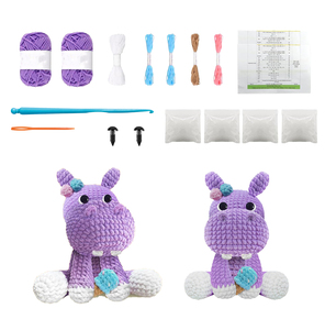 थोक diy जानवरों के पौधे उपहार बुना हुआ गुड़िया हस्तनिर्मित शुरुआती बच्चे उपहार सेट क्रोकेट डॉल किट - Product Image 5