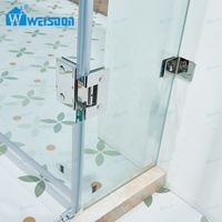 Weisdon Carré En Acier Inoxydable Sans Cadre En Verre Trempé Salle De Douche Chrome Porte De Douche À Charnière