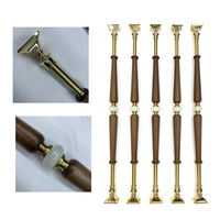 Luxe Minimaliste Moderne Style Bois Métal Cuivre Colonne Broche Balustre Garde-Corps pour Villa Escalier Garde-Corps Décoration