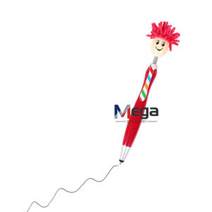 MEGA Personalizado Cara Humana <span class=keywords><strong>Hombre</strong></span> Regalos Cabeza de Muñeca de Dibujos Animados Stylus Bolígrafo Cabeza Peluda MopTopper Spinner Bolígrafo - Product Image 6