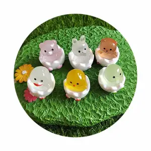 Miniature Luminous Eggshell Animals Figurines Fairy Garden DIY Scrapbook Crafts Phone Decor Parts