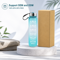 Bouteille d'eau portable en plastique sans BPA, anti-fuite, avec sangle de transport, idéale pour les voyages