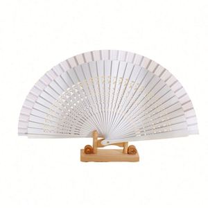 Éventail pliant en bois multicolore vintage en bambou avec motif animal sculpté, décoration d'intérieur pour mariage ou anniversaire - Product Image 2