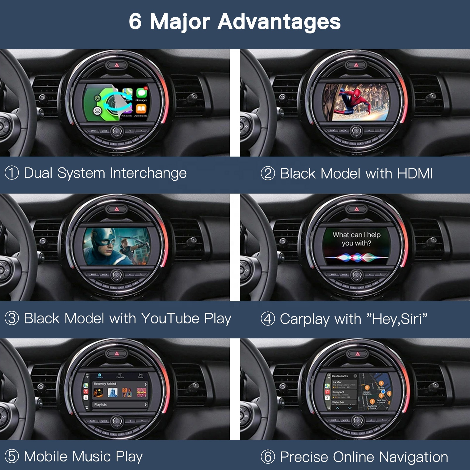 Module Sans Fil CarPlay & Android Auto Pour MINI Cooper R55 R56 R57 Etc. Avec Système CIC - Neuf