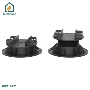 Système de piédestaux en plastique Sunsbuild, directement de l'usine, pour les sols de toits industriels d'hôtels - Carreaux durables et écologiques - Product Image 1