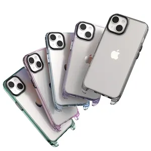 Ốp Trong Suốt Dây Chuyền Vòng Cổ Cho Nhà Thiết Kế iPhone 14 Với Dây Đeo Vai Thời Trang Ốp Điện Thoại 14 Pro Max Có Lỗ Cho Dây Buộc