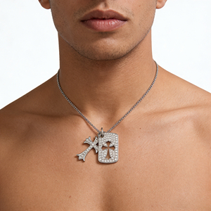 Collar Clásico de Compromiso con Colgante de Cruz y Diamante CVD Cultivado en Laboratorio, Chapado en Oro de 10K/14K/18K sobre Plata Personalizada, Cadena para Suéter, Regalo VS - Product Image 5