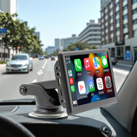 Reproductor Multimedia para Auto BQCC de 7 Pulgadas con CarPlay Inalámbrico y Android Auto, Monitor para Auto TN de 1080P, Cámara Trasera, Espejo, Bluetooth, USB, FM, DVR, Amplificador para Autos y Camionetas