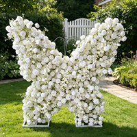 Spiegel-Schneeflocken-Samt Lila Schmetterling 1m x 1m Handgefertigte Künstliche Rosenblumenwand Hintergrund-Dekoration Romantische Traumhafte Hochzeitskunst