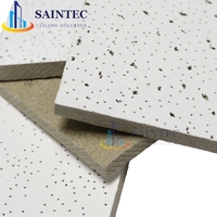 Panneau de plafond perforé en laine minérale imperméable moderne, insonorisant et ignifuge