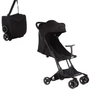 Sistema di viaggio carrozzina nera di lusso passeggino paesaggio passeggino push sedia auto funzionale 4 in 1 passeggino