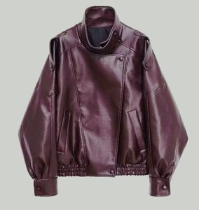 Chaqueta de piel sintética de lichi estilo europeo-americano para <span class=keywords><strong>mujer</strong></span>, nueva colección de otoño 2025, en stock para comercio exterior transfronterizo de la empresa. - Product Image 6