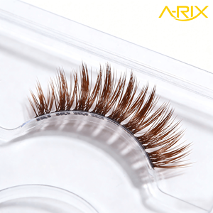 Cils en bande marron de qualité supérieure - Collection Cacao Naturel - Sans cruauté - Réutilisables - Matériau PBT ultra doux - Résolvent le problème de compatibilité des cils noirs - Product Image 5