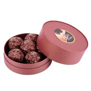 批发OEM/OEM设计小芯包装纸管巧克力礼品纸圆盒豪华包装巧克力盒