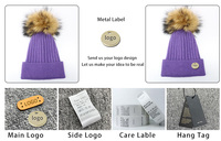 Janefur personalizado niñas niños cálido Real mapache Bola de piel de punto Angora sombrero invierno lindo gris Rosa Bola de piel gorros sombrero