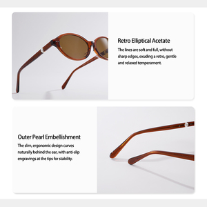 Lunettes de soleil œil de chat Y2K tendance pour femme, monture ovale rétro, petites lunettes vintage en acétate pour femme, vente en gros, nouvelle arrivée - Product Image 6
