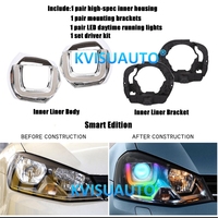 Luces de Circulación Diurna en Forma de U Fáciles de Modificar CQL, Faros Delanteros de Proyector Bi-LED, Láser G5 Liner para VW Golf 7 13-17