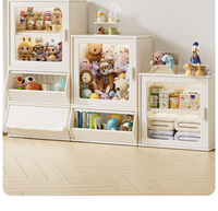 Meuble de rangement en plastique moderne pour écoles et enfants avec lumière à capteur télécommandée pour poupées, jouets et utilisation en salon