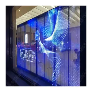 Licht En Lage Kosten Transparant Glas Led Film Media Gebouw Winkels Showroom Slanke Digitale Video Muur Scherm