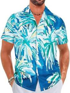 Haute Qualité Hawaii T-shirts Fiesta Camisa Hawaiana Algodon Para Hombre Chemise <span class=keywords><strong>Hawaienne</strong></span> Aloha Beach Hommes Tropical Chemise Décontractée - Product Image 4
