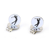 Logo personnalisé détachable Aides de golf en acier inoxydable Marqueur de balle de golf Clip de chapeau Casquette en métal Clip de bord de chapeau avec aimant