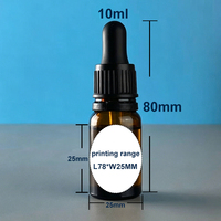 Flacon compte-gouttes en verre ambré de 10 ml (0,34 oz) avec bouchon inviolable et sécurité enfant, emballage cosmétique personnalisé pour soins de la peau, 768 pièces par boîte