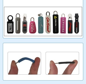 LankeLogo Zipper Head Blue Auto Lock Letter Design Custom Logo Slider Rubber Zipper <b>Puller</b> LOGO 3D Silicone Zipper <b>Puller</b> - Product Image 6