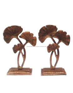 Objet de table en métal avec fini plaqué or parfait pour la décoration de la maison et l'affichage du salon ensemble de 2 pièces - Product Image 1