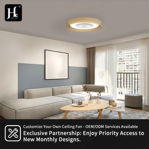 Modern 3-Color 18-Inch LED 6-Speed <b>Ceiling</b> Fans <b>Light</b> Smart Dimmable <b>Remote</b> <b>Control</b> Low Profile Bedroom Flush Mount DC Motor - Product Image 2