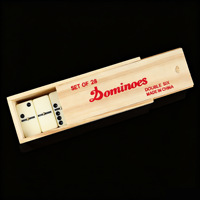 Jeu de dominos en bois double six de 28 pièces, diverses tailles, écologique, éducatif, coffret en bois, pour le commerce transfrontalier