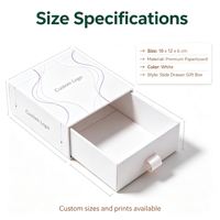 Boîte à bijoux en papier blanc sur mesure, acceptant les commandes d'échantillons, boîte recyclable pour emballage cadeau de bagues et boucles d'oreilles