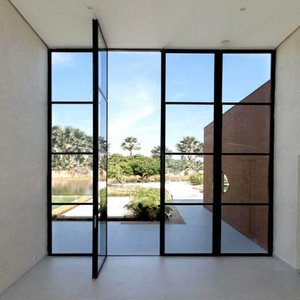 45X16mm profilé en aluminium noir mat double <span class=keywords><strong>porte</strong></span> battante deux parois vitrées fixes pour bureau maison intérieur <span class=keywords><strong>porte</strong></span> intérieure individuelle - Product Image 5
