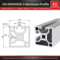Profilé d'extrusion en aluminium à fente en T fermé des deux côtés, norme européenne 4040, sablé et anodisé, pour cadre industriel