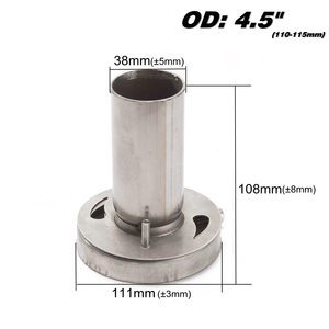 AUTOFAB- Silenciador de escape con punta redonda ajustable de acero inoxidable de 4.5 "Extraíble ajustable AF-XS45 - Product Image 2