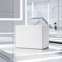 Boîte d'expédition en carton ondulé avec vernis brillant blanc personnalisé avec logo, pour bijoux, cosmétiques, petites entreprises, cadeaux