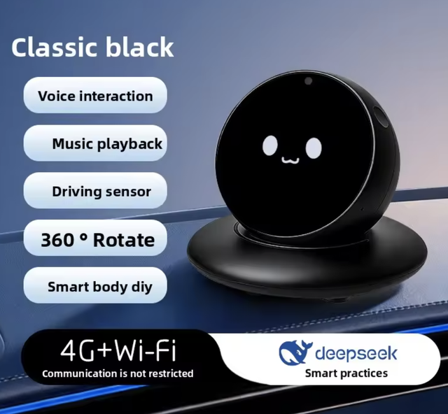 AI Car Desktop Robot Sound Source Positioning Turn Head Voice Dialogue Pet Companion Function ABS Material