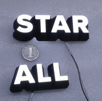 YIJIAO Lettres en acrylique 3D personnalisées à LED éclairées par l'avant, logo biseauté lumineux, mini-enseigne pour magasin, bureau, bâtiment, mur