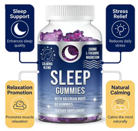 Gummies pour le sommeil avec L-théanine, magnésium et racine de valériane, complément naturel apaisant pour le repos nocturne, le soulagement du stress et la qualité du sommeil
