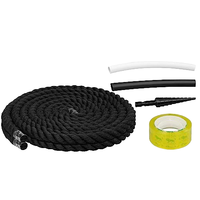 Lacets de remplacement ronds en polyester et coton de 8 mm pour baskets de sport, résistants à la déchirure, noirs, avec logo personnalisé