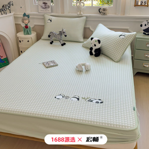 <b>Cute</b> Cartoon Ice Silk Cooling Mat 1.2m 1.5m 1.8m Bed Size Kids' Bedding Soft Breathable Summer Mattress Pad - Product Image 2
