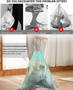 ถุงขยะย่อยสลายได้แบบมีเชือกผูกจากโรงงาน - Product Image 3