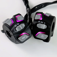 Interruptor Combinado con Botón de Modificación de Luces para Motocicletas y Vehículos Eléctricos, Interruptor de Bocina LED, Interruptor de Arranque y Interruptor de Emergencia