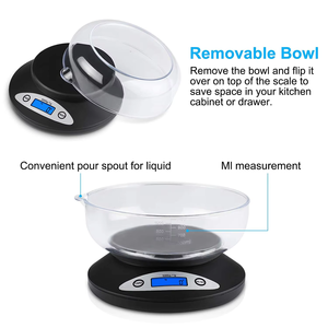 5Kg/1G Thực Phẩm Trọng Lượng Quy Mô Với LCD Nhà Bếp Kỹ Thuật Số Có Trọng Lượng Quy Mô Điện Tử Cân Bằng Với Bát Cho Hộ Gia Đình Trọng Lượng Đo - Product Image 3