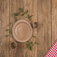 Assiettes en papier jetables rondes très résistantes, résistantes à l'huile et à l'humidité, vaisselle de service alimentaire pour hamburgers, pâtes, pizzas, repas