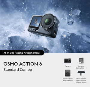Osmo Action 6 Combo Estándar Adventure, Cámara Vlog 8K Ultra HD, Múltiple Estabilización de Imagen, Batería de Larga Duración, Sensor CMOS de 1/1.3 Pulgadas - Product Image 5